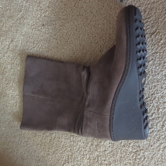 Keen Kate slouch boot wedge heel size 10 tan brown - Picture 9 of 12